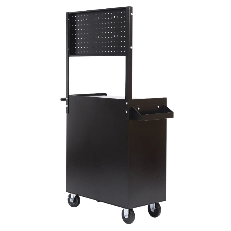 HomCom Cărucior scule pentru Atelier cu Sertar Negru și Portocaliu 61.5 x 33 x 76cm