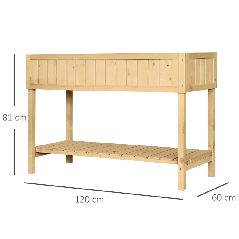 Outsunny Wooden Herb Planter Raised Bed Container Garden Plant Stand Bed 8 Boxes 120 L x 60W x 81Hcm