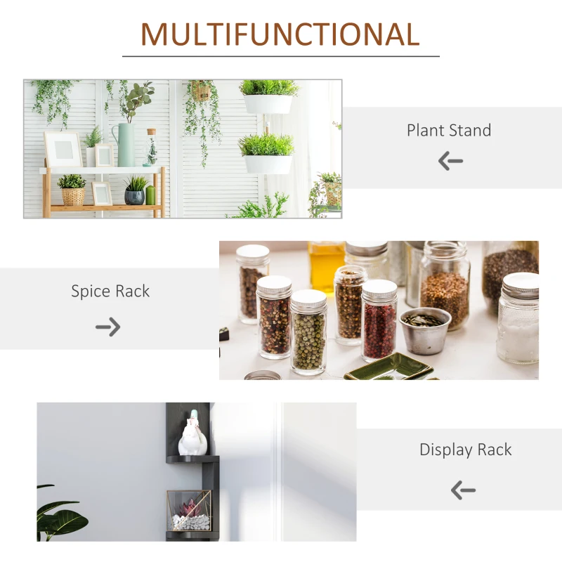 HomCom Bibliotecă Moderna de Perete cu Etajere din Lemn MDF, Negru, 12x12x120cm