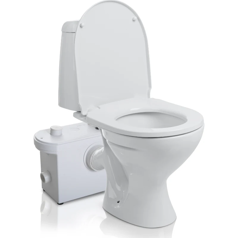 HOMCOM Bomba Trituradora de Agua Residual para Baño Lavabo o Cocina Uso Largo Triturador Sanitario de 700W con 3 Entradas 51x21x31 cm Blanco