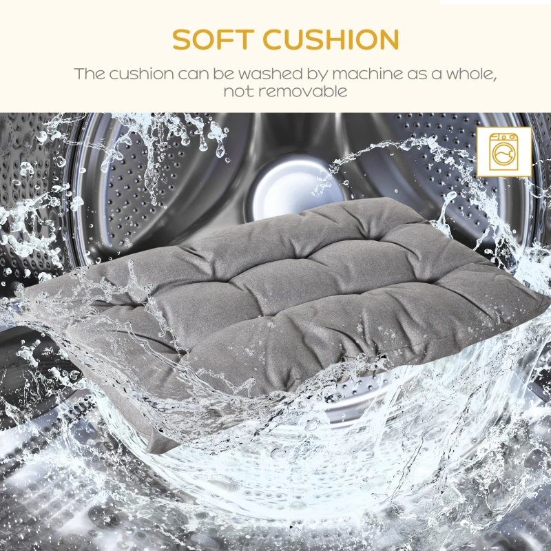 PawHut Raised Pet Bed for Medium Dogs w/ Washable Cushion, Grey