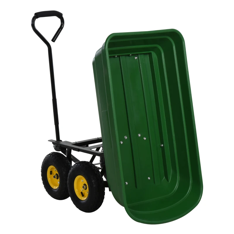 HOMCOM Chariot de Jardin a Main Garden cart Truck cuve basculante Max. 200 Kg