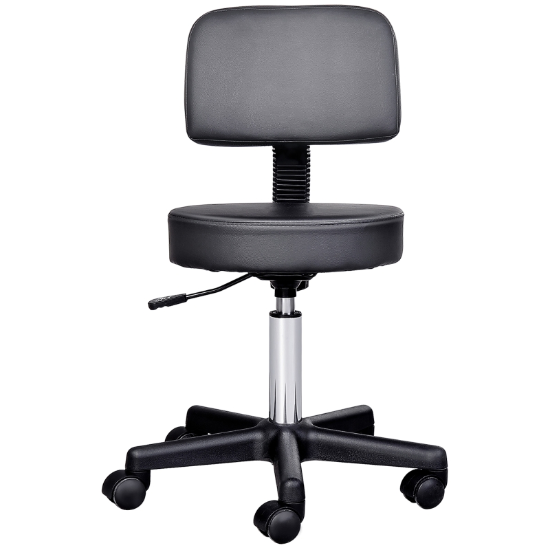 HOMCOM Swivel Gas Lift Stool-Black