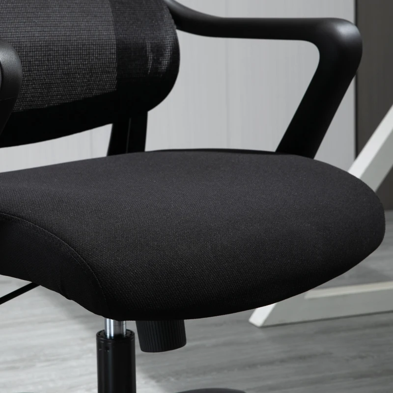 Vinsetto Fauteuil de bureau manager ergonomique hauteur assise réglable pivotant 360° maille polyester noir