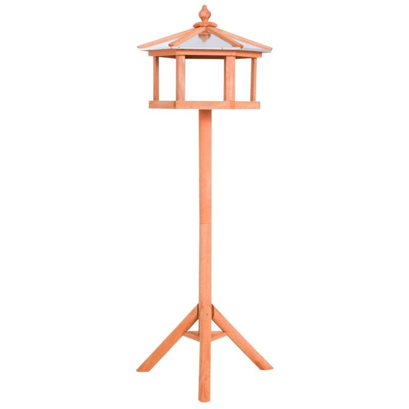 Pawhut Wooden Bird Table Feeder Station Wooden Parrot Stand