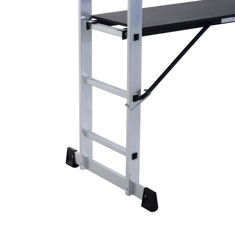 HOMCOM Aluminium Scaffolding Ladder Multi Combination Multi-purpose Step Scaffold Platform