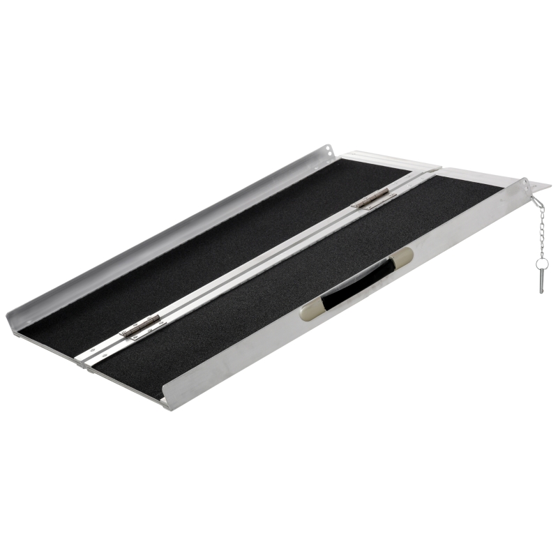 HOMCOM® Rollstuhlrampe Auffahrrampe für Rollstühle Rollatoren Faltbar Aluminium PVC