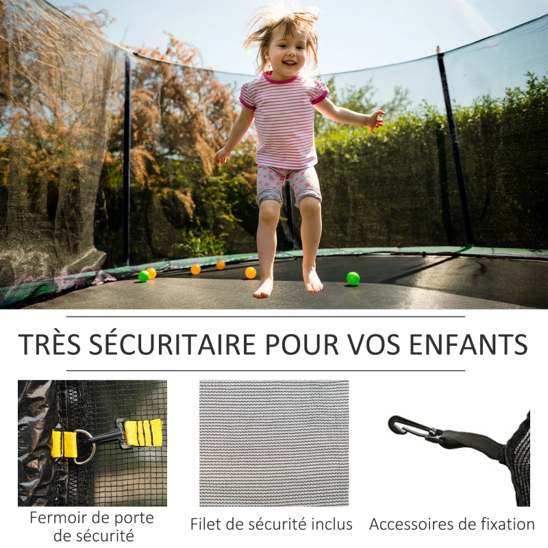 HOMCOM Filet de securite pour trampoline 12ft diametre 366 cm