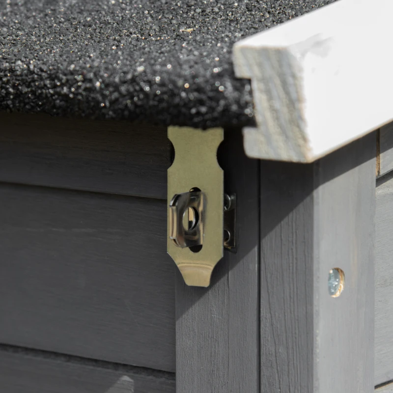 PawHut Galinheiro de Madeira Exterior Gaiola para 2-4 Galinhas com Grade de Arame Tetos Asfálticos Ninho Bandeja Removível Rampa e Zona Aberta 200x80x105cm Cinza