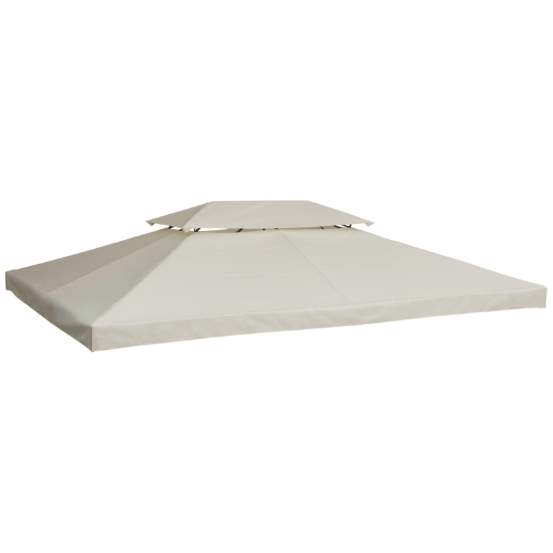Outsunny Tetto di Ricambio Impermeabile per Gazebo da Giardino Doppio Tetto 3x4m