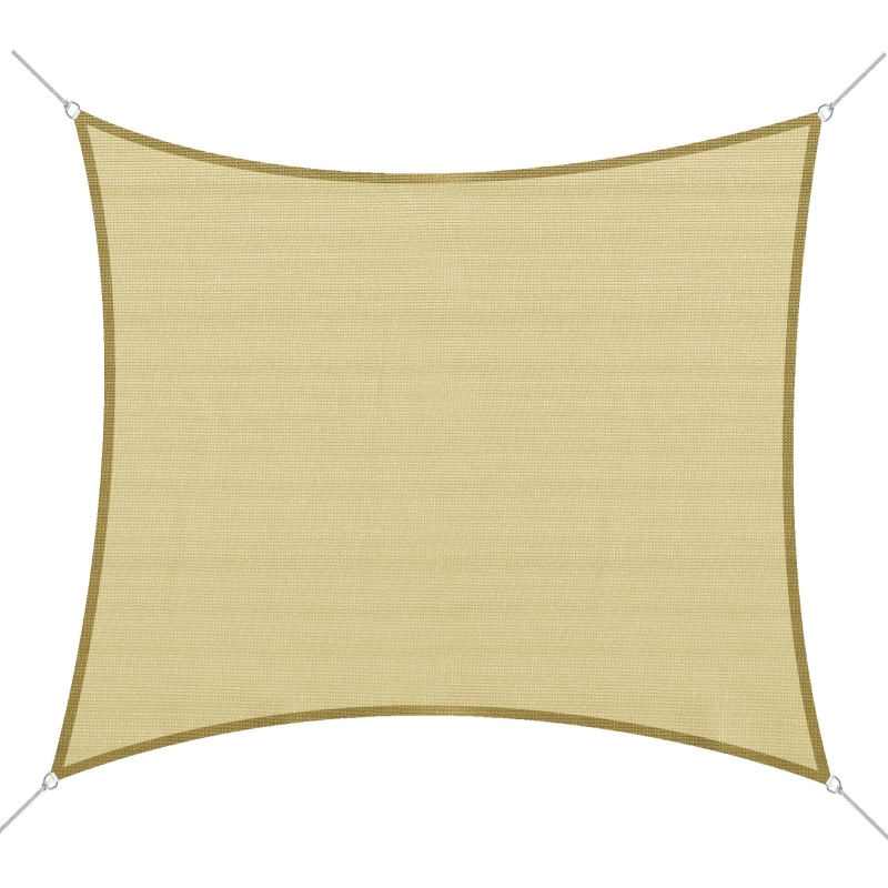 Outsunny Sonnensegel Sonnendach Sonnenschutz Rechtecke HDPE Beige 3 x 4 m