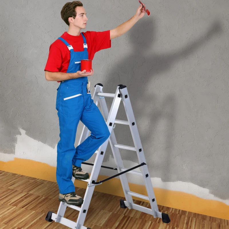 HOMCOM Aluminium Scaffolding Ladder Multi Combination Multi-purpose Step Scaffold Platform