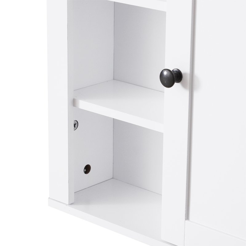 HOMCOM® SZAFKA ŁAZIENKOWA KUCHENNA WISZĄCA ŚCIENNA REGULOWANE 3 PÓŁKI drewno biała 53 x 14,5 x 50,5 cm