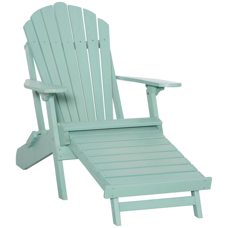 Sunny Adirondack tuinstoel ligbank voor buiten massief hout wit