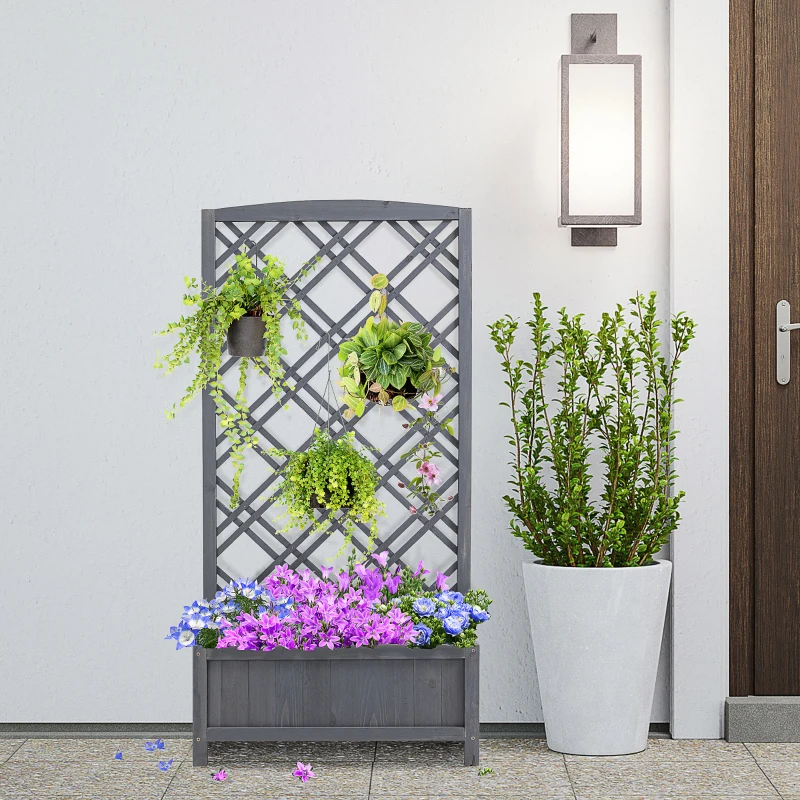 Outsunny skrzynia na rośliny 60 cm x 30 cm x 122,5 cm