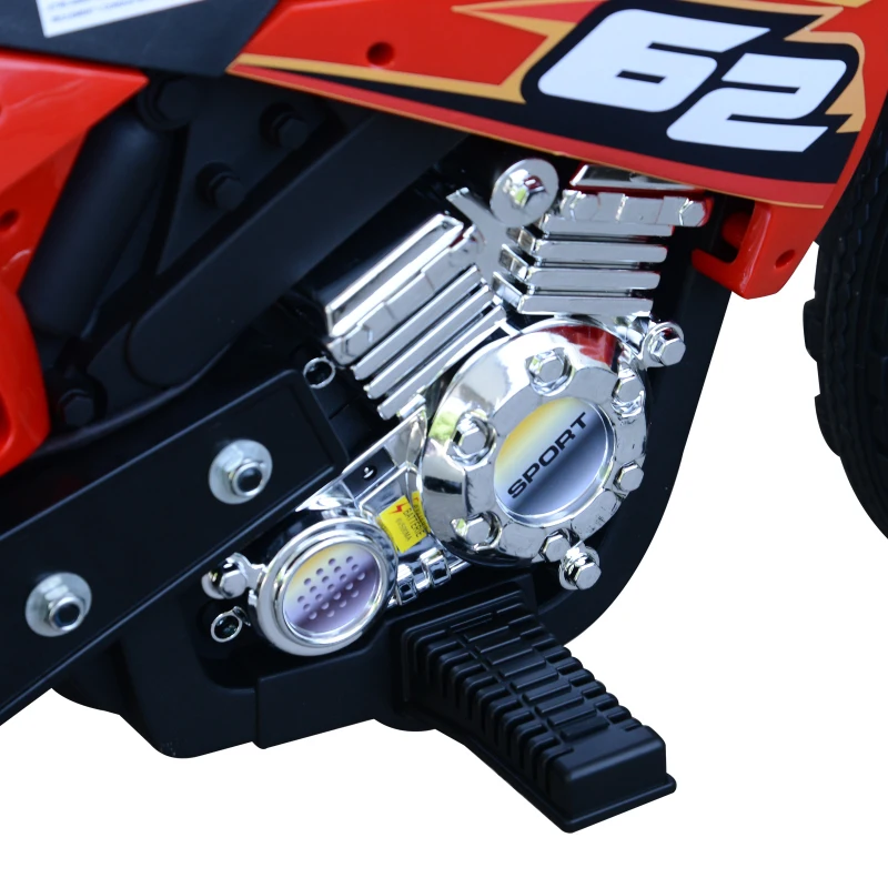 HOMCOM Elektrische motor kindermotor elektrisch voertuig 3 t/m 6 jaar groen/rood