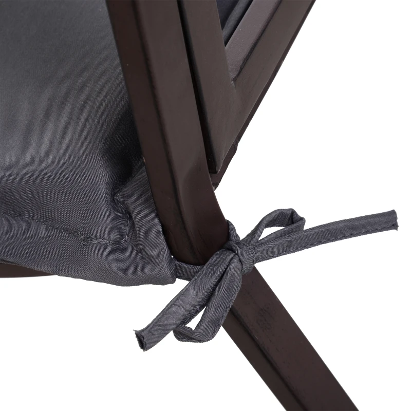 Outsunny Poduszka na ławkę, zestaw 2, poduszki na ławki, poduszki do ławek, poduszki siedziska, poduszki, poliester, ciemnoszara