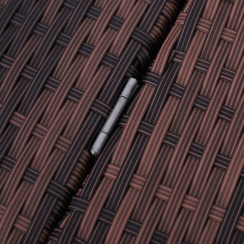 Outsunny ligbank voor buiten dubbele ligstoel relax ligstoel voor 2 personen 5 standen metaal PE-rotan blauw