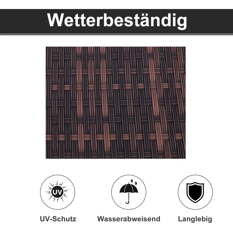 Outsunny ligbank voor buiten dubbele ligstoel relax ligstoel voor 2 personen 5 standen metaal PE-rotan blauw