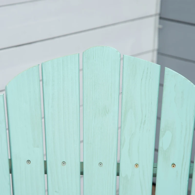 Outsunny Adirondack Tuinstoel met Uitschuifbare Voetensteun en Opvouwbaar Ontwerp - Groen