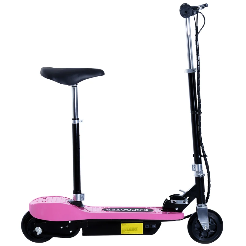 HOMCOM trotineta electrica, scaun inclus, 78×40×96cm, roz