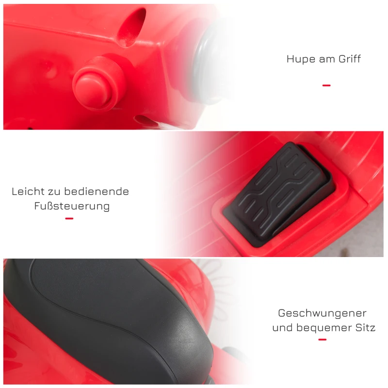 VESPA motocykl elektryczny motocykl dla dzieci pojazd elektryczny od 3 do 6 lat kolor czerwony