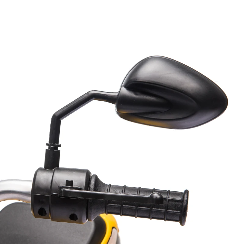 HOMCOM Motocicleta Elétrica Infantil com 3 Rodas Triciclo a Bateria 6V para Crianças de 18-36 Meses com Farol Buzina 72x57x56cm  Amarelo