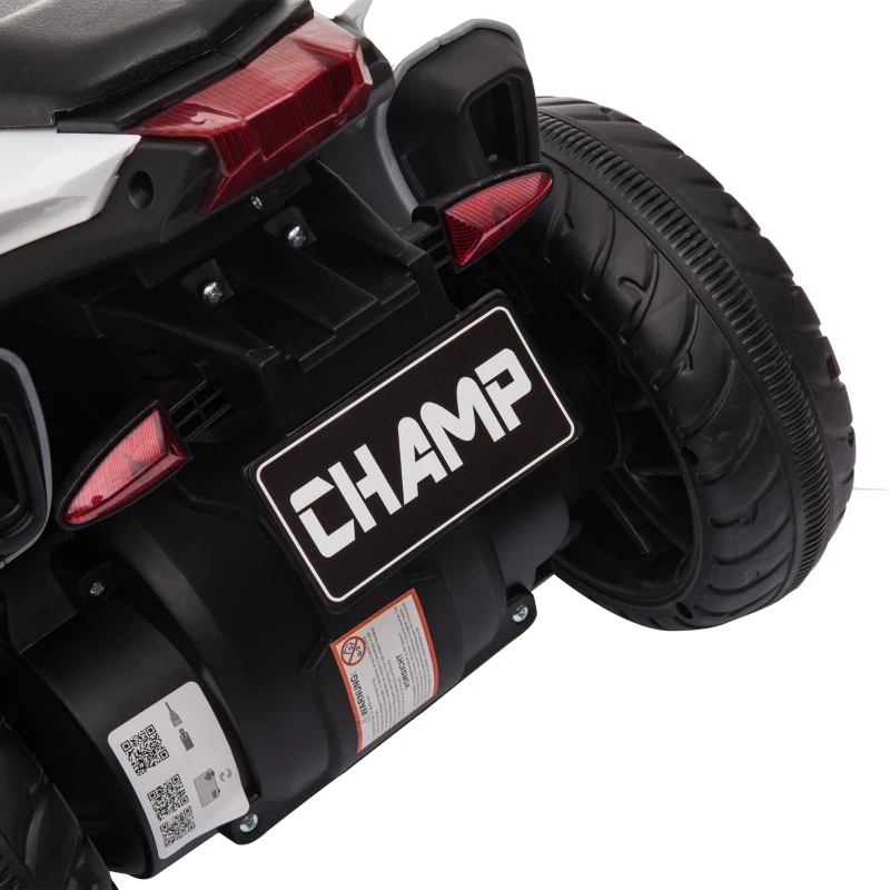 HOMCOM Motocicleta Elétrica Infantil com 3 Rodas para Crianças acima de 3 anos Triciclo com Pedal de Bateria 6V com Luzes Música Pneus Largos 86x42x52cm Azul