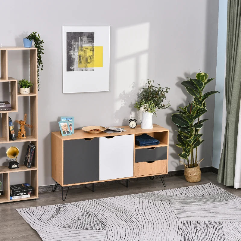 HOMCOM Sideboard Table Cabinet with Storage 2 Drawers Cabinet Bedroom Storage Furniture