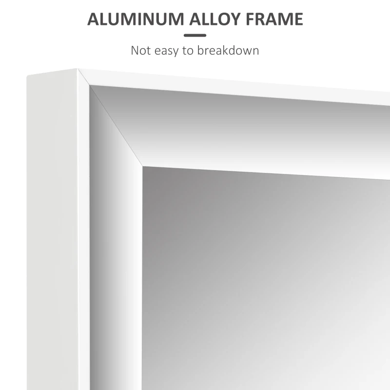 HOMCOM Full Length Mirror, 120x35cm Wall Mirror, Rectangle Dressing Mirror, Long Mirror for Bedroom, Living Room, White