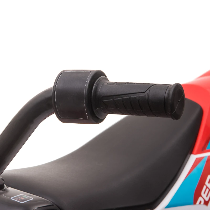 HOMCOM Mota Elétrica para Crianças acima de 3 Anos 12V Mota de Brinquedo Infantil com 2 Rodas de Equilíbrio Velocidade Máx. 8km/h Arranque Suave 106,5x51,5x68cm Vermelho