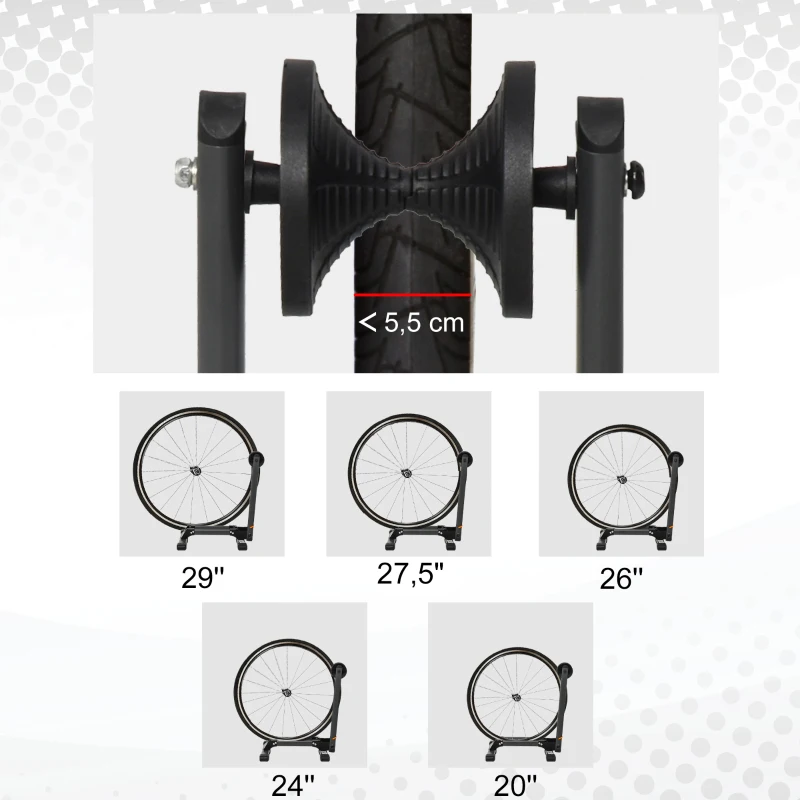 HOMCOM Râtelier vélo range vélo pliable métal noir dim. 39L x 35l x 45,5H cm