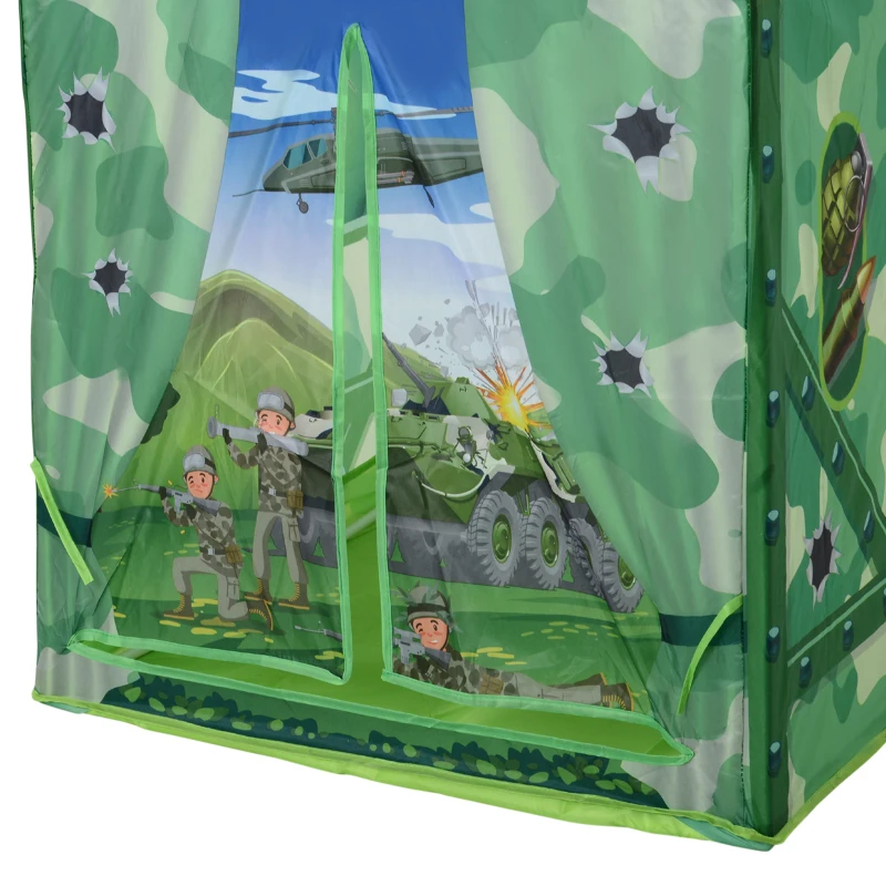 HOMCOM Ampia Tenda Gioco Mimetica per Bambini 3+ Anni, Ospita 3-4 Bambini (93x69x103cm)