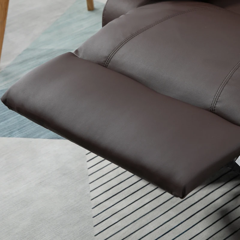 HOMCOM Poltrona Relax Reclinabile con Maniglia e Tasche Laterali, 100x89x100cm, Marrone