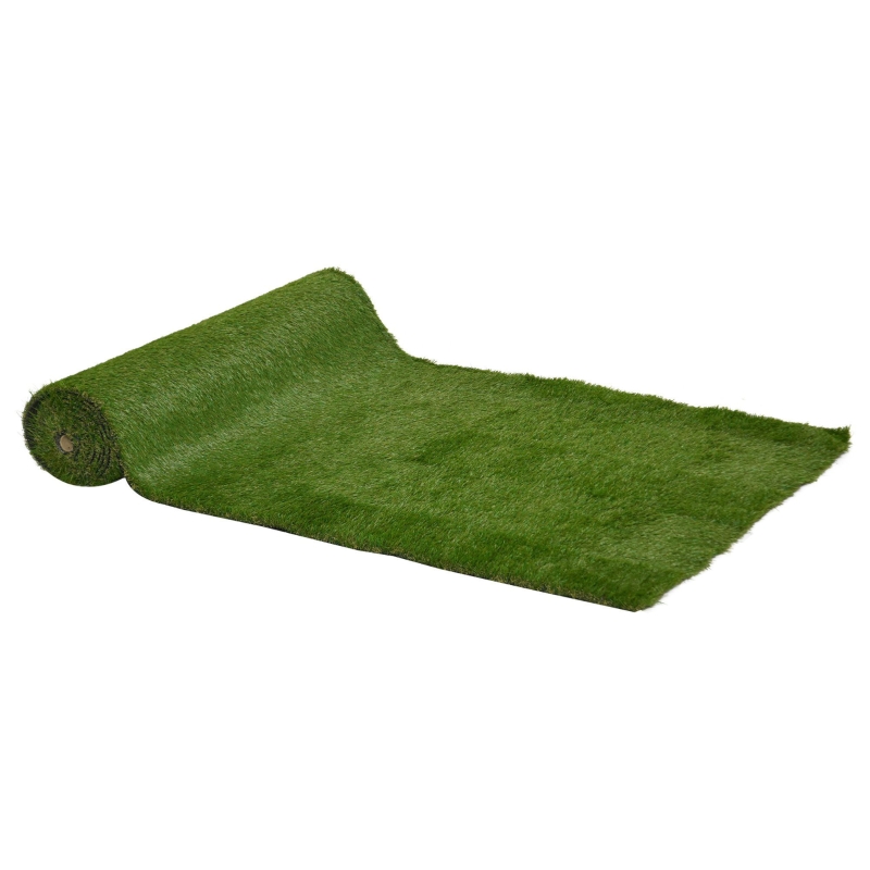 Outsunny Gazon synthétique Artificiel Moquette extérieure dim. 4L x 1l m Herbes Hautes denses 3 cm Vert