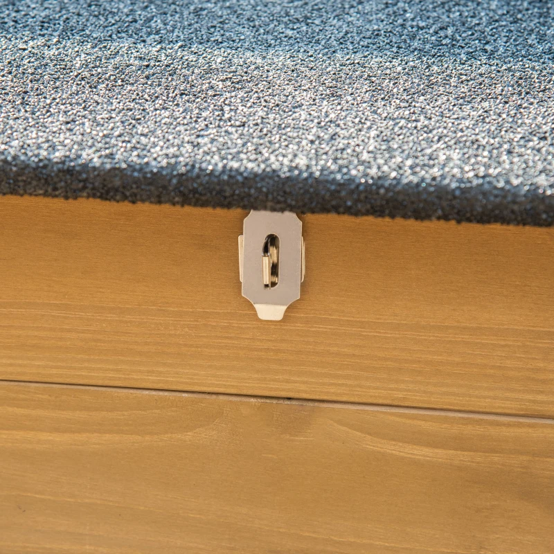 PawHut Cusca pentru Caini Talie Medie din Lemn de Brad, 130x93x92cm, Culoarea Lemnului si Negru