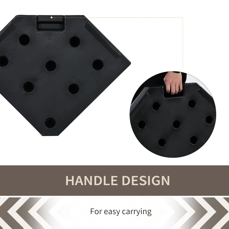 Outsunny Baza pentru Umbrela de Gradina cu Baza in forma de Cruce Set 4 Tigle