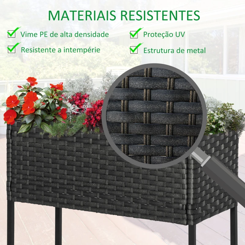Outsunny Suporte para Vasos de Plantas Exterior para Horta Vertical Mesa de Cultivo Retangular sem Fundo com Prateleira e Pés Elevados para Terraço Pátio 70x30x72cm Cinza