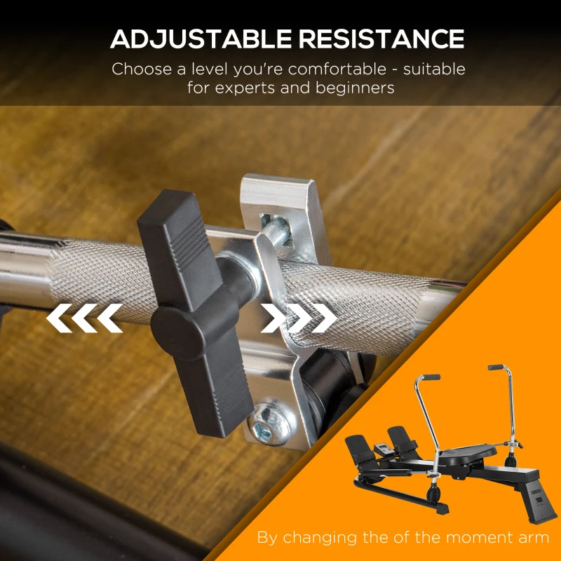 HOMCOM Rowing Machine, Rower with Adjustable Resistances and Digital Monitor for Home, Office, Gym