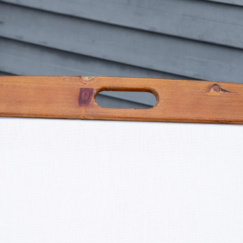 Outsunny Sezlong din Lemn de Salcam cu Roti si Spatar Reglabil, Alb