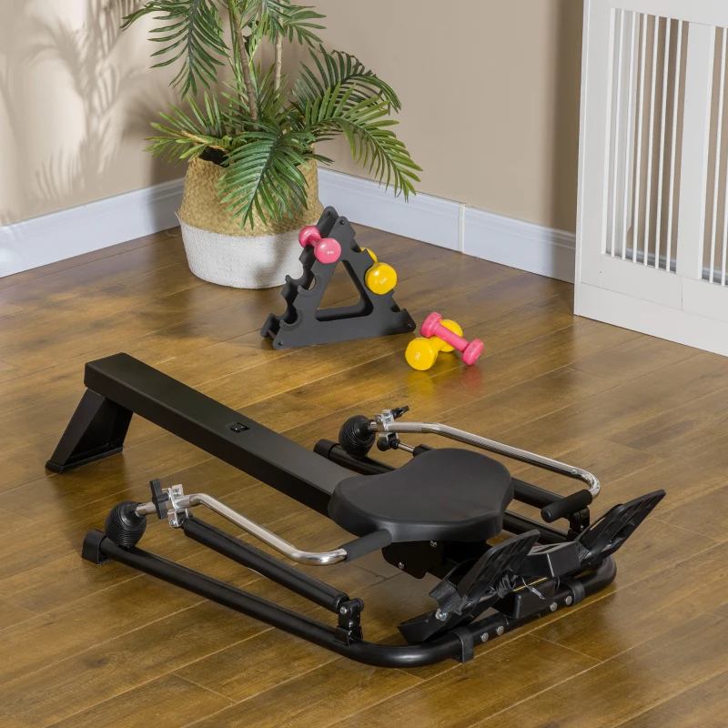 HOMCOM Rowing Machine, Rower with Adjustable Resistances and Digital Monitor for Home, Office, Gym