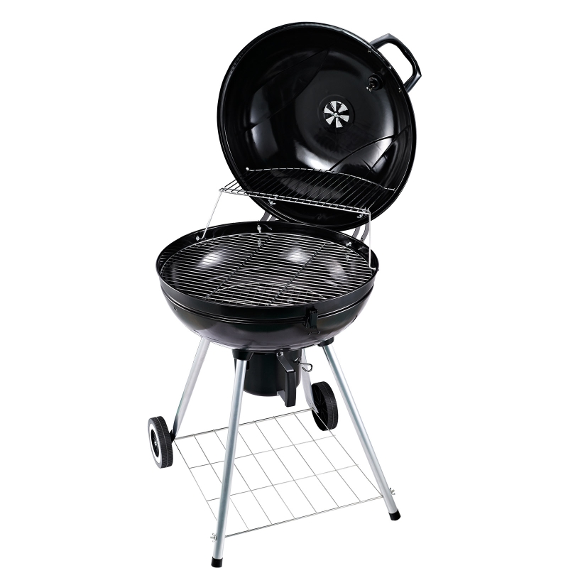 Outsunny Barbacoa de Carbón BBQ Picnic Ahumador Parilla con Termómetro Jardín Exterior