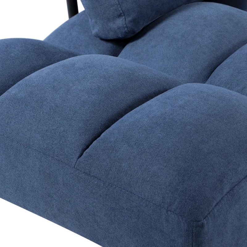 HOMCOM Convertible Sofa Bed Loveseat Velvet-touch Fabric Upholstered Sleeper Lounge Futon with Metal Legs
