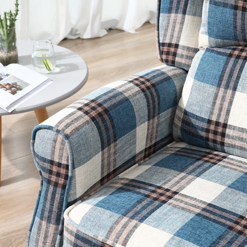 HOMCOM Single Armchair Sofa Push Back Recliner Living Room Furniture Cushion Padded Seat w/Armrest