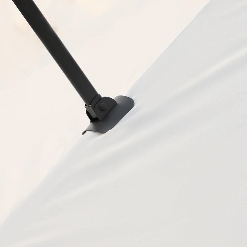 Outsunny Guarda-sol excêntrico  Φ294x248 Al cm com Manivela Tecido de Poliéster Resistente Aos UV Grande e estável