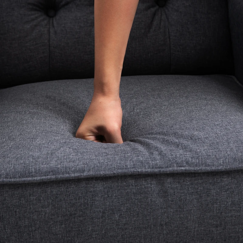 HOMCOM Reclining Wingback Armchair, with Footrest - Dark Grey