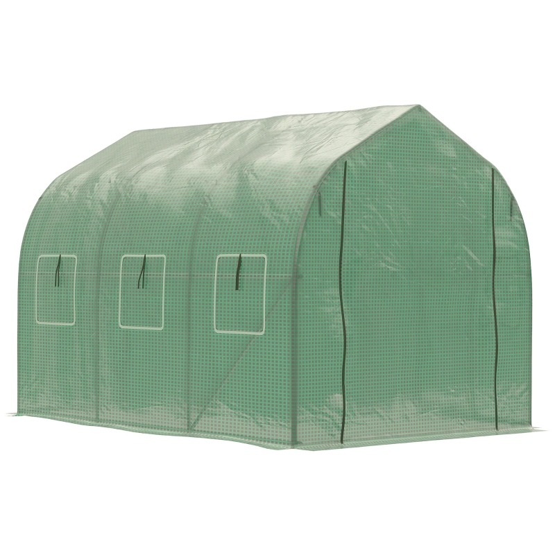 Outsunny Walk in Polytunnel Greenhouse with Windows and Door for Garden, Backyard (3 x 2M)