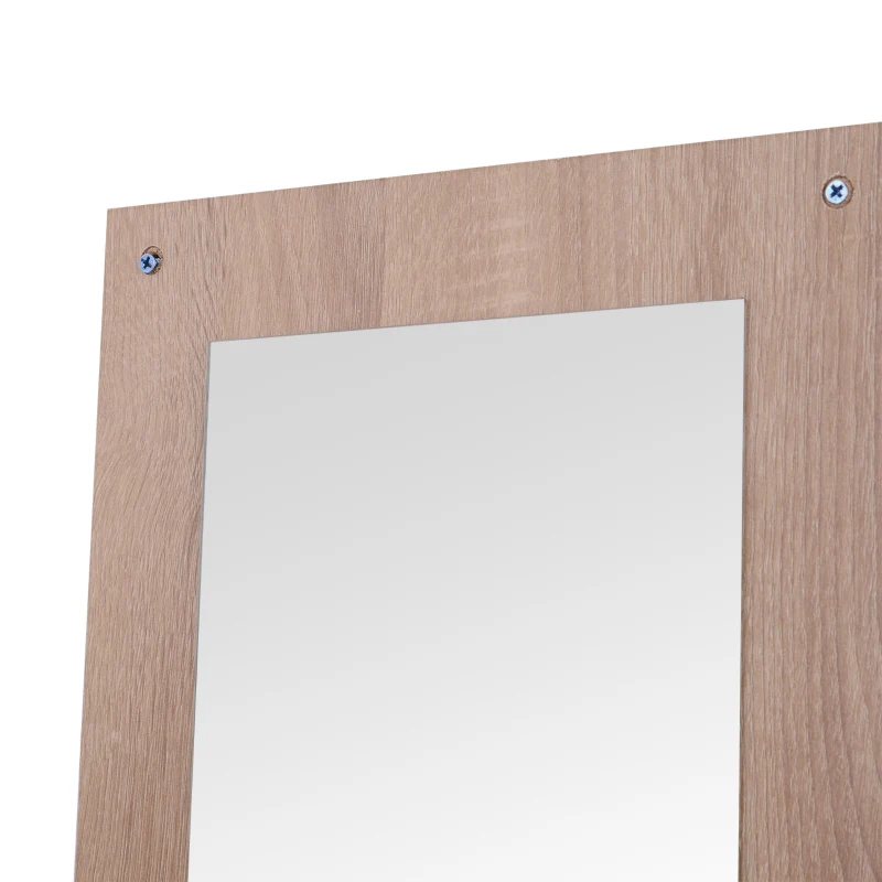 HOMCOM Set 3 Piese Dulap Pantofi cu Cuier si Oglinda pentru Hol in Lemn, 80x27x46.5cm(m-9)