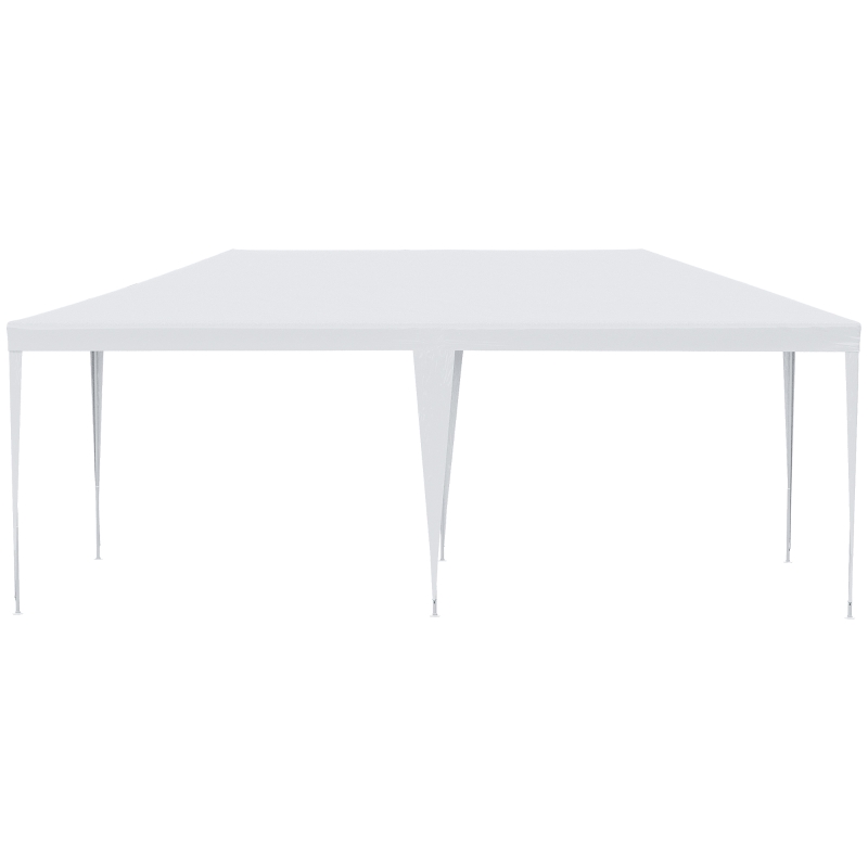 Outsunny Tenda para Festas 583x293x250cm Tenda de Jardim com Paredes Laterais Removíveis 4 Janelas Transparentes Branco