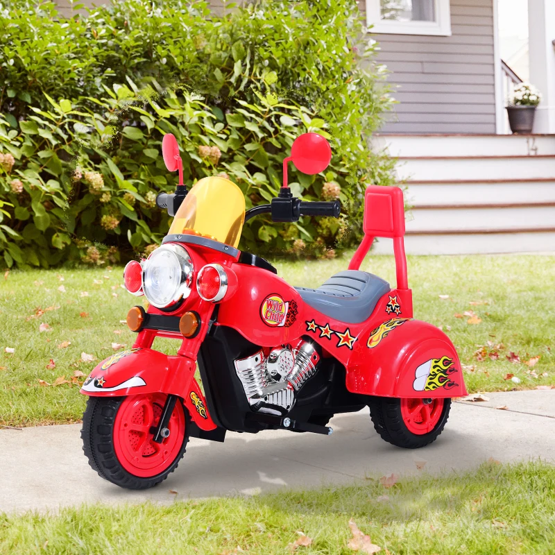 HOMCOM Kids Electric Motorbike 6V Children Ride On Motorcycle Battery Powered Toy w/ Lights Sound for 3-6 Years Old Red